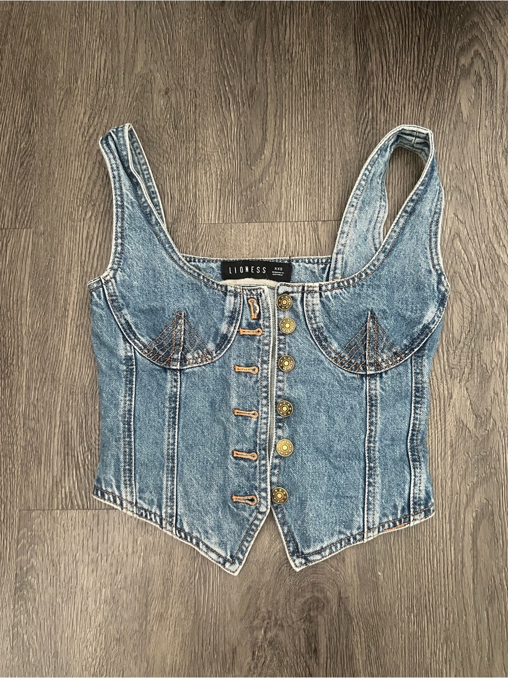 Lioness Light Blue Denim Corset Tank
